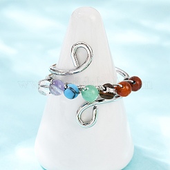 Brass Chakra Finger Rings&nbsp;G-H316-02P