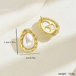 Fashionable French Style 201 Stainless Steel Stud Earrings&nbsp;YF2123-2