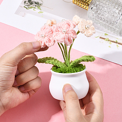 1Pc Hand Knitted Potted Plants Crochet Flower&nbsp;DJEW-SC0001-15E