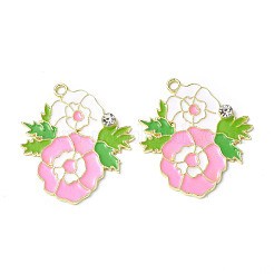Rack Plating Alloy Enamel Pendants&nbsp;ENAM-M050-03LG