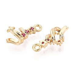 Brass Micro Pave Cubic Zirconia Charms&nbsp;KK-N263-140B-G