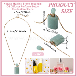 1Pc Natural Green Aventurine Perfume Bottle Necklaces&nbsp;NJEW-PH0001-37B-01