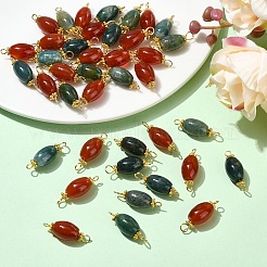 20Pcs Natural Carnelian Connector Charms&nbsp;PALLOY-YW00101-01