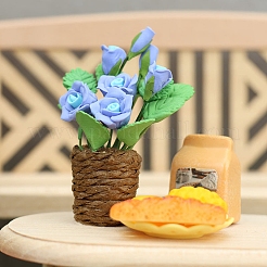 Resin Rose Potted Plant Miniature Ornaments&nbsp;PW-WG722C9-01