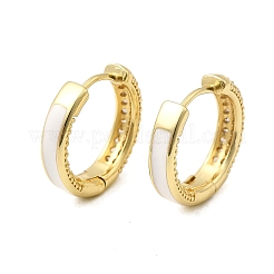 Brass Micro Pave Clear Cubic Zirconia Hoop Earrings&nbsp;EJEW-K276-11G-02