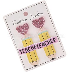 Teachers' Day Printed Acrylic Stud Dangle Earrings for Women&nbsp;WGAB7A7-03