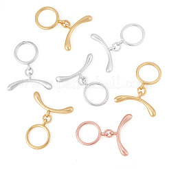 7Pcs Ring Brass Toggle Clasps&nbsp;KK-TADJ0001-21