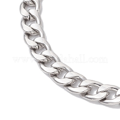 2Pcs 2 Sizes 304 Stainless Steel Cuban Link Chain Cross Charm Bracelet Sets for Women Men&nbsp;BJEW-JB12444