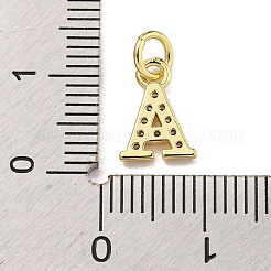 Initial Letter Brass with Cubic Zirconia Charms&nbsp;KK-Q814-26A-G