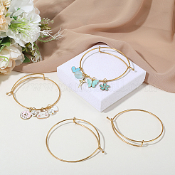6Pcs Adjustable 304 Stainless Steel Expandable Bangle Making&nbsp;STAS-BBC0008-41