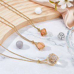 6Pcs 3 Styles 304 Stainless Steel Macrame Pouch Braided Gemstone Holder&nbsp;NJEW-DC00002