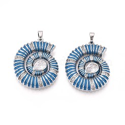 Brass Micro Pave Clear Cubic Zirconia Enamel Pendants&nbsp;KK-T071-28
