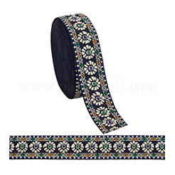 10 Yards Polyester Flower Jacquard Ribbon&nbsp;OCOR-PH0005-18B