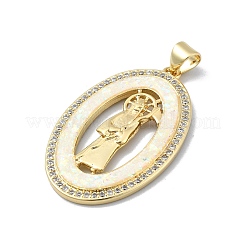 Brass Micro Pave Clear Cubic Zirconia Pendants&nbsp;KK-A221-04G
