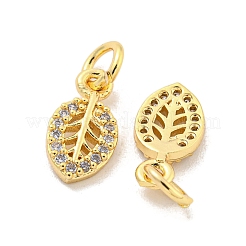 Brass Micro Pave Clear Cubic Zirconia Charms&nbsp;KK-Z044-25G