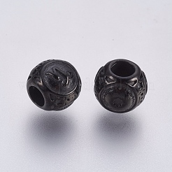 316 Surgical Stainless Steel European Beads&nbsp;STAS-F195-128B-02