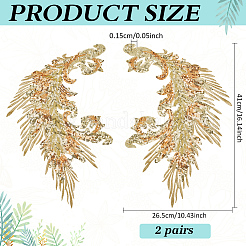 4Pcs 2 Style Polyester Embroidery Sew on Appliques&nbsp;PATC-MA0001-33A