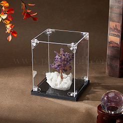 Acrylic Minifigures Display Cases with Black Base&nbsp;ODIS-WH0079-068A