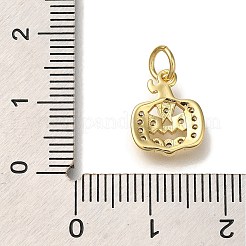 Rack Plating Brass Micro Pave Cubic Zirconia Charms&nbsp;KK-I720-13G