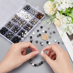 300Pcs 15 Styles Natural & Synthetic Mixed Gemstone Beads&nbsp;G-PH0002-34