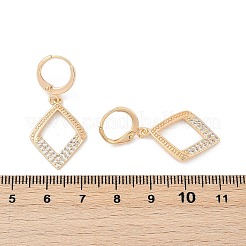 Brass Micro Pave Clear Cubic Zirconia Leverback Earrings&nbsp;EJEW-K300-08G