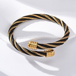304 Stainless Steel Torque Bangles for Women Men&nbsp;BJEW-G584-18G-04
