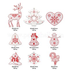 90Pcs 9 Style Platane & Poplar Wood Pendants&nbsp;WOOD-LS0001-13