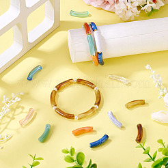 100Pcs 10 Styles Two Tone Acrylic Beads&nbsp;MACR-TA0002-60