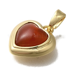 Natural Carnelian(Dyed & Heated) Heart Charms&nbsp;KK-K388-02G