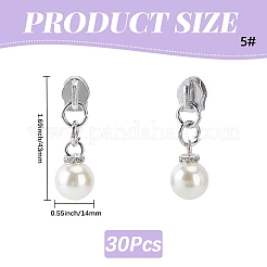 30Pcs Zinc Alloy with Round Resin Replacement Zipper Sliders&nbsp;FIND-CY0002-22P