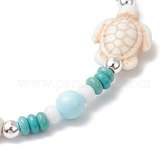 Dyed Synthetic Turquoise & Natural Howlite Beads Bracelets for Women&nbsp;BJEW-JB11794-02