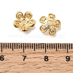 Brass Micro Pave Clear Cubic Zirconia Bead Caps&nbsp;KK-G600-03G