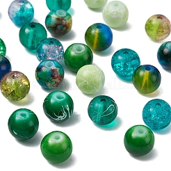 10 Style Spray Painted & Drawbench Transparent & Baking Paint Glass Beads&nbsp;GLAA-YW0001-26E
