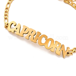 Constellation 202 Stainless Steel Figaro Chain Link Bracelets for Women Men&nbsp;LS-AJEW-U006-01E
