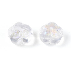 Electroplate Transparent Glass Flower Beads&nbsp;GLAA-T030-04-01