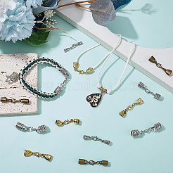 32Pcs 8 Styles Alloy Cord Ends&nbsp;HJEW-SC0003-06