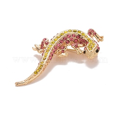 Rhinestone Lizard Badge&nbsp;JEWB-E013-03G-02