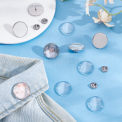52Pcs Stainless Steel Brooch Base Settings&nbsp;FIND-NB0007-17