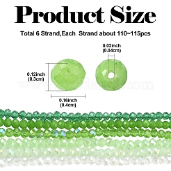 6 Strands 6 Styles Electroplate Glass Beads Strands&nbsp;EGLA-YW0005-46A
