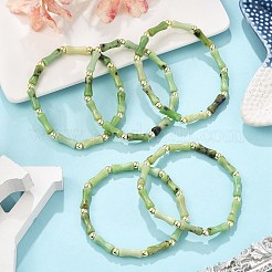 Natural Australia Jade/Chrysoprase Beads Stretch Bracelets for Men Women&nbsp;BJEW-L171-03B
