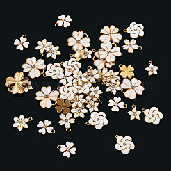 48Pcs 6 Styles Alloy Enamel Pendants&nbsp;ENAM-TA0003-40