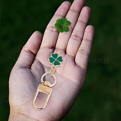 20Pcs Clover Alloy Enamel Pendant Decorations&nbsp;HJEW-CP00072