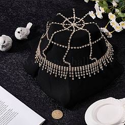 Alloy Rhinestone Mesh Headbands&nbsp;OHAR-WH20007-05G-02