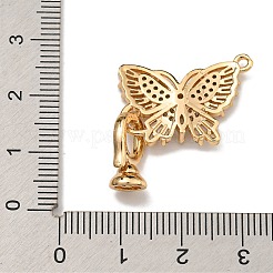 Brass Micro Pave Clear Cubic Zirconia Fold Over Clasps&nbsp;KK-U037-09G-02