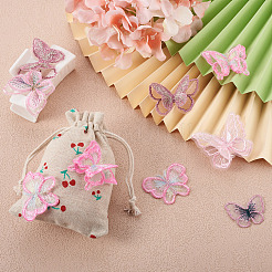 36Pcs 9 Style Butterfly Organgza Lace Embroidery Ornament Accessories&nbsp;DIY-BT0001-49