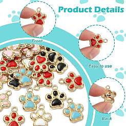 30Pcs 5 Colors Rack Plating Alloy Enamel Pendants&nbsp;ENAM-FS0004-53