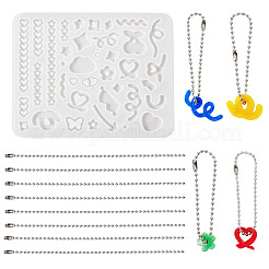 DIY Heart Pendant Silicone Molds & Iron Pendant Making Kits&nbsp;DIY-TA0011-01