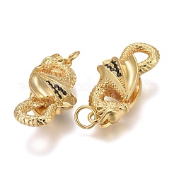 Brass Micro Pave Black Cubic Zirconia Pendants&nbsp;KK-F821-39