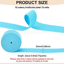 30M 12 Colors Colored Flat Elastic Band&nbsp;EC-BC0001-51