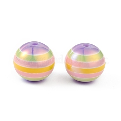 UV Plating Rainbow Iridescent Resin Beads&nbsp;LS-RESI-I048-01F